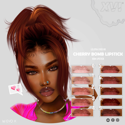 Second Life Marketplace XVI Cherry Bomb Lipstick / EvoX HD